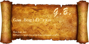 Gam Boglárka névjegykártya
